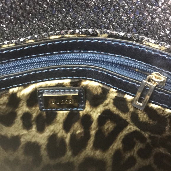 GUESS 7”X10” BLUE SPARKLE ENVELOPE CLUTCH PURSE NW - Picture 7 of 8